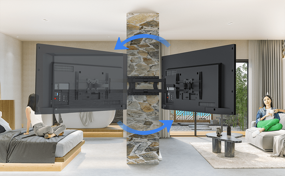 DQ Wall-Support Hercules 2.0 100 cm Flex VESA 600 - Soporte TV de pared Negro