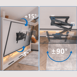 DQ Wall-Support Hercules 2.0 100 cm Flex VESA 600 - Soporte TV de pared Negro