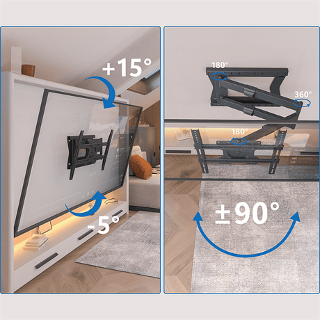 DQ Wall-Support Hercules 2.0 100 cm Flex VESA 600 - Soporte TV de pared Negro