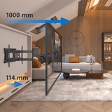 DQ Wall-Support Hercules 2.0 100 cm Flex VESA 600 - Soporte TV de pared Negro