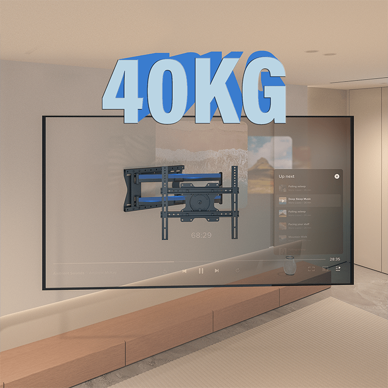 DQ Wall-Support Hercules 2.0 120 cm Flex VESA 400 - Soporte TV de pared Negro