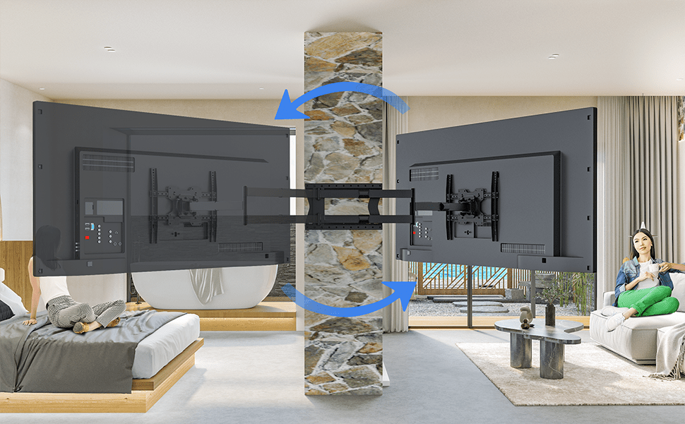 DQ Wall-Support Hercules 2.0 120 cm Flex VESA 400 - Soporte TV de pared Negro