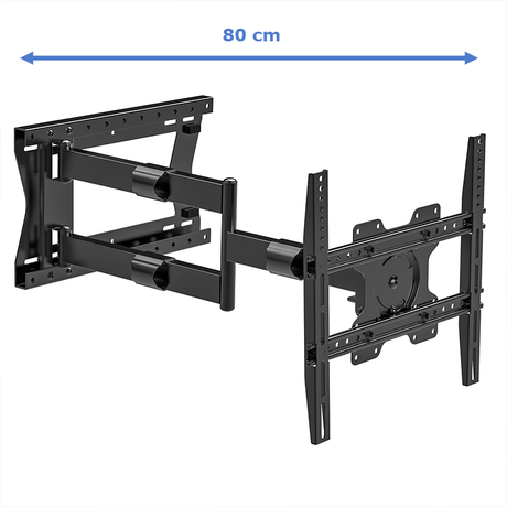 DQ Wall-Support Hercules 2.0 80 cm Flex - Soporte TV de pared Negro