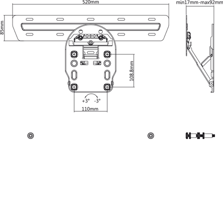 MyWall HL32L Samsung® QLED 1,8 cm Fijo - Soporte de pared Negro