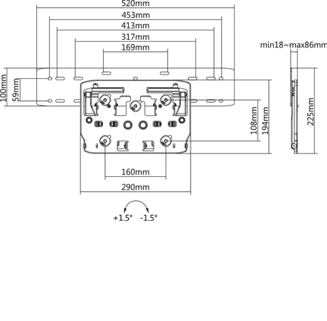 MyWall HL33L Samsung® QLED 1,8 cm Fijo - Soporte de pared Negro