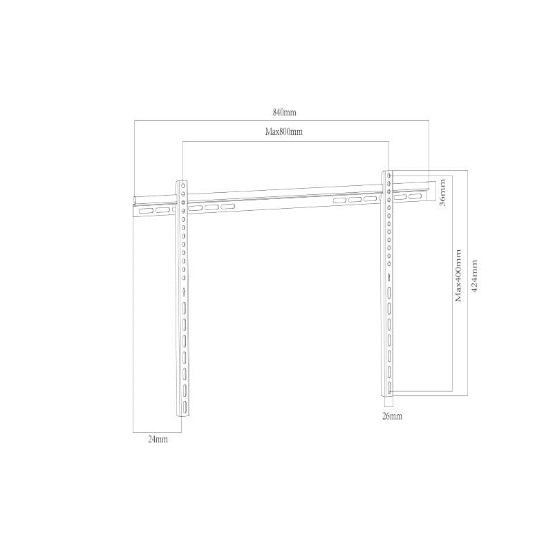 DQ Wall-Support Leto 3,5 cm Fijo - SoporteTV de pared Negro