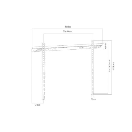 DQ Wall-Support Leto 3,5 cm Fijo - SoporteTV de pared Negro