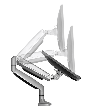 DQ Wall-Support Nika Brazo para un Monitor Gris con resorte de gas