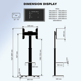 XTRARM Proton 300 Pie-TV Aluminio: Soporte Móvil para Televisor de 32" a 75"