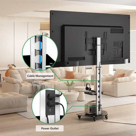 XTRARM Proton 300 Pie-TV Aluminio: Soporte Móvil para Televisor de 32" a 75"