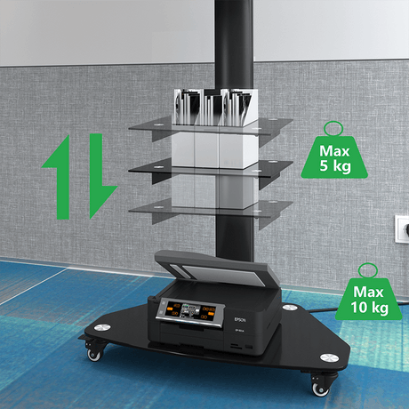 XTRARM Soporte para TV Proton 300 Pie-TV Negro: Elegancia y funcionalidad en un solo mueble.