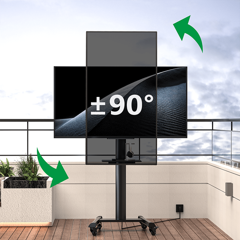 XTRARM Soporte Móvil para Televisión Proton 500 Pie-TV Negro: Funcionalidad y Estilo inigualables