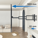 DQ Wall-Support Rotate XL 108,5 cm Giratorio - Soporte TV de pared Negro