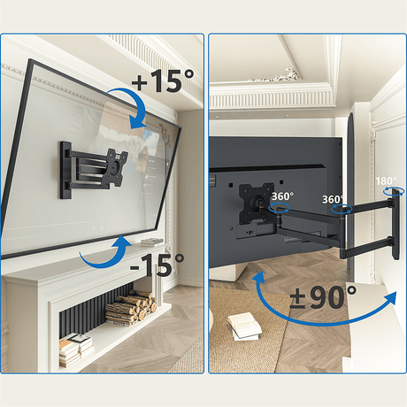 DQ Wall-Support Rotate XL 108,5 cm Giratorio - Soporte TV de pared Negro