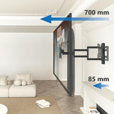 DQ Wall-Support Rotate XL 70 cm Soporte de TV Giratorio - Soporte TV de pared Negro
