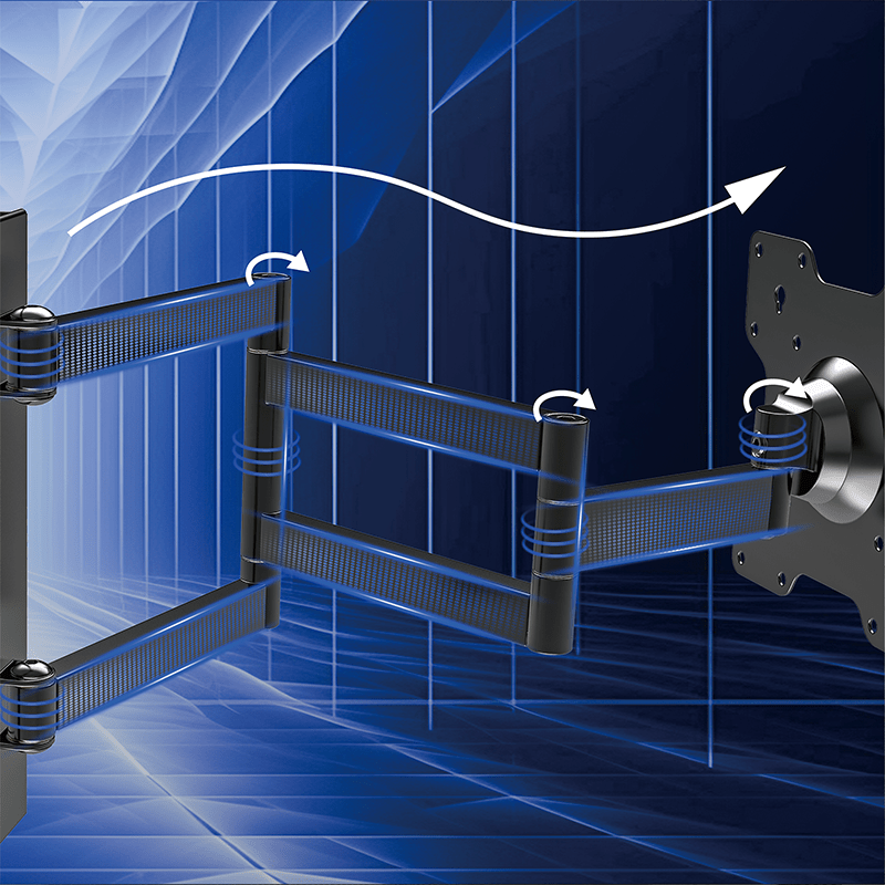 DQ Wall-Support Rotate XL 70 cm Soporte de TV Giratorio - Soporte TV de pared Negro