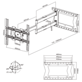 XTRARM 2e Kansje Crius 100 cm Rotate 400 TV Beugel blanc
