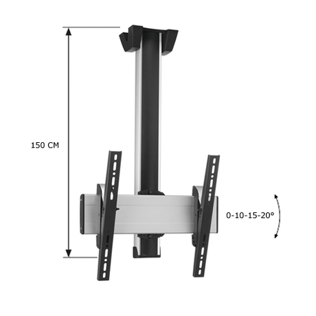 Vogel's Professional SET C 1522 150 cm - Soporte TV de Techo Gris/Negro