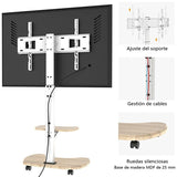 XTRARM Stellar roble/blanco Móvil – Soporte Tv de pie