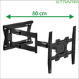 XTRARM Tantal 80 cm Fixe - Meuble TV Mural Noir