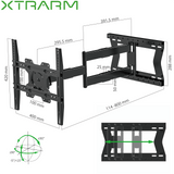 XTRARM Tantal 80 cm Flex - Soporte TV de pared Negro