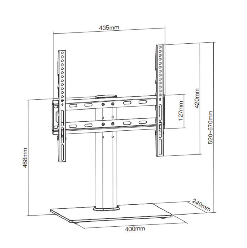 XTRARM TS1015 - Soporte TV Negro de mesa