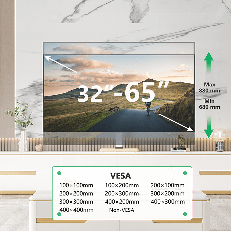 XTRARM TS1025 - Soporte TV roble blanco de mesa