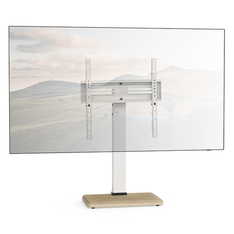 XTRARM TS1025 - Soporte TV roble blanco de mesa