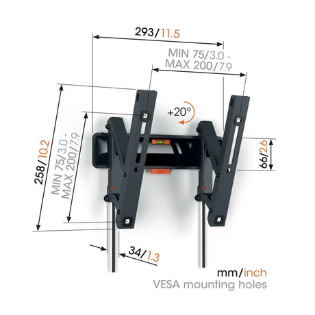 Vogel's TVM 3215 PETIT SUPPORT MURAL INCLINABLE