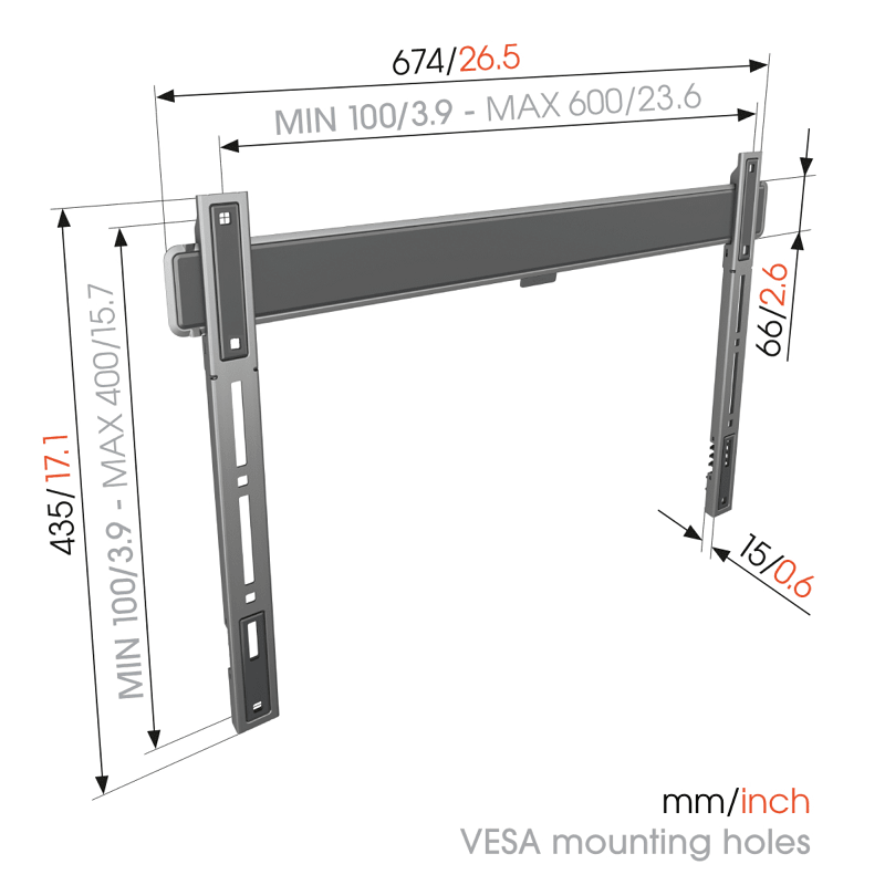 Vogel's TVM 5605 Vaste meuble TV 40 -100 pouces platinegrijs