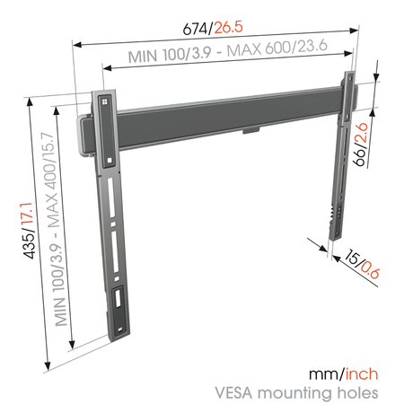 Vogel's TVM 5605 Vaste meuble TV 40 -100 pouces platinegrijs