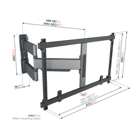 Vogel's TVM 5645 Draaibare meuble tv 40 -77 pouces platinegrijs