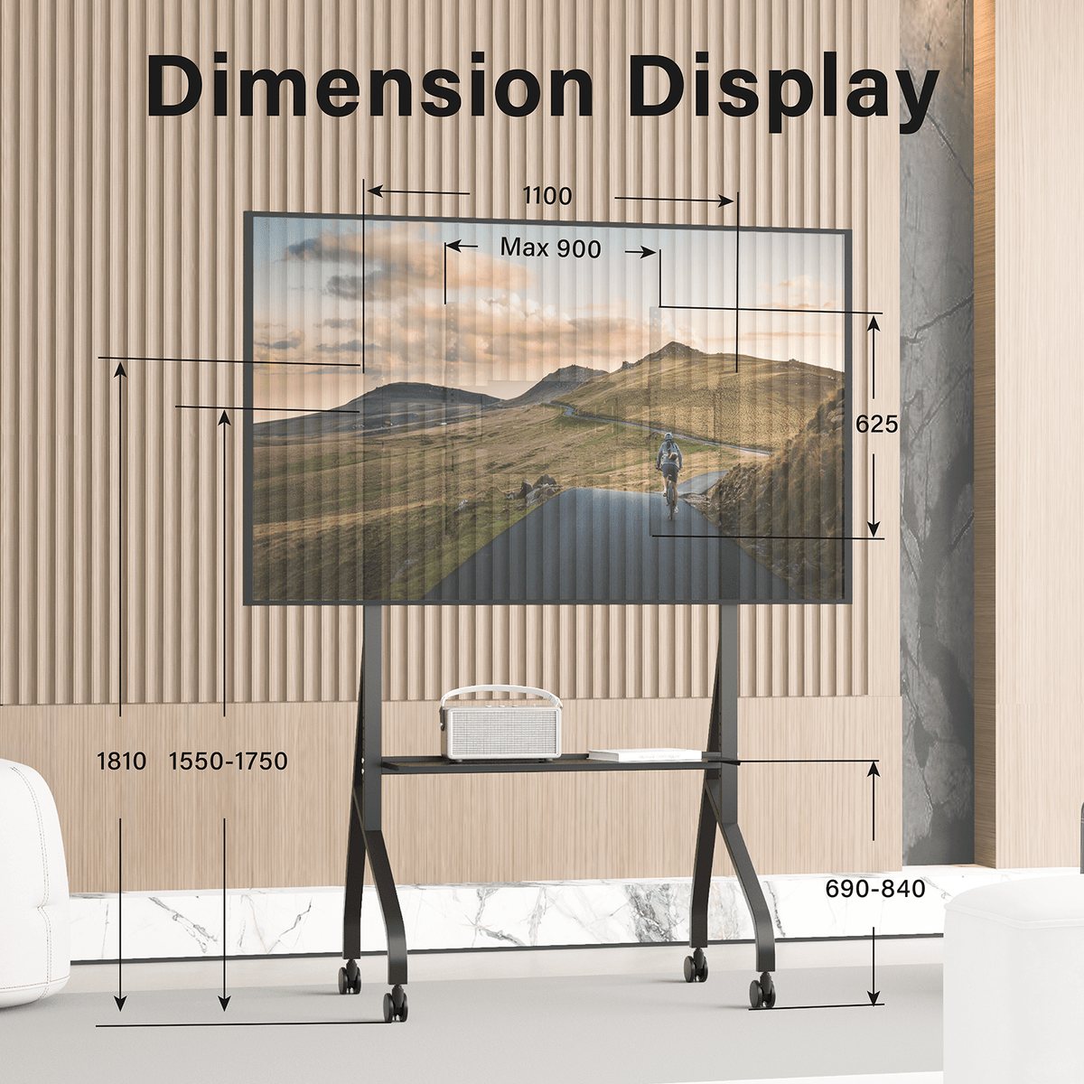 XTRARM Aura XTR-FS5150 – Support TV sur pied mobile 42"-110" Noir