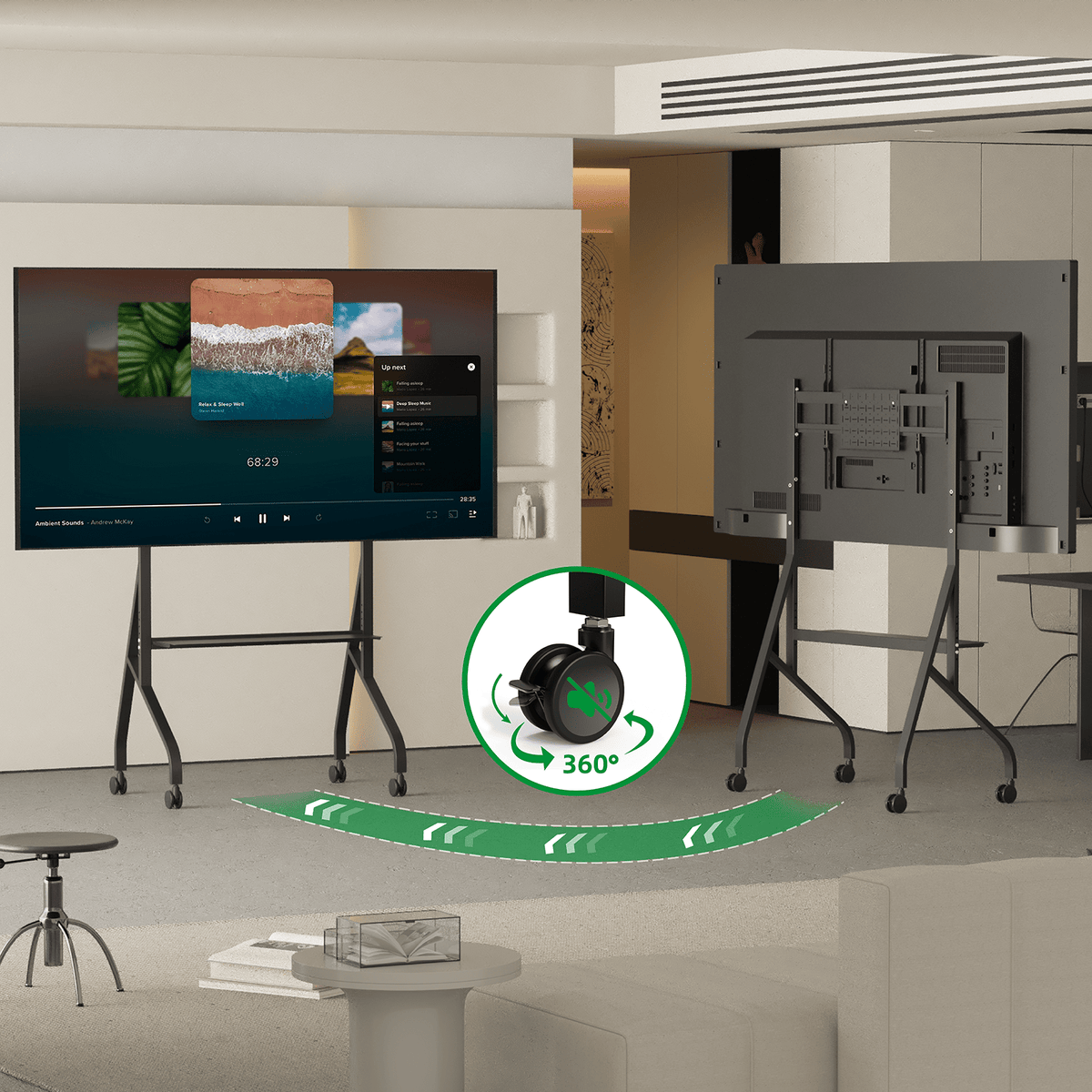XTRARM Aura XTR-FS5150 – Support TV sur pied mobile 42"-110" Noir