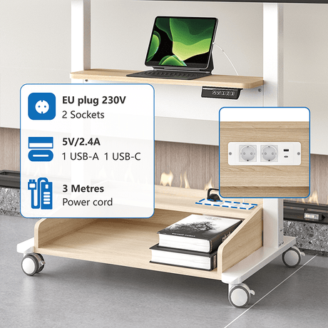 DQ Wall-Support Zelos blanco Móvil – Soporte Tv de pie eléctrico