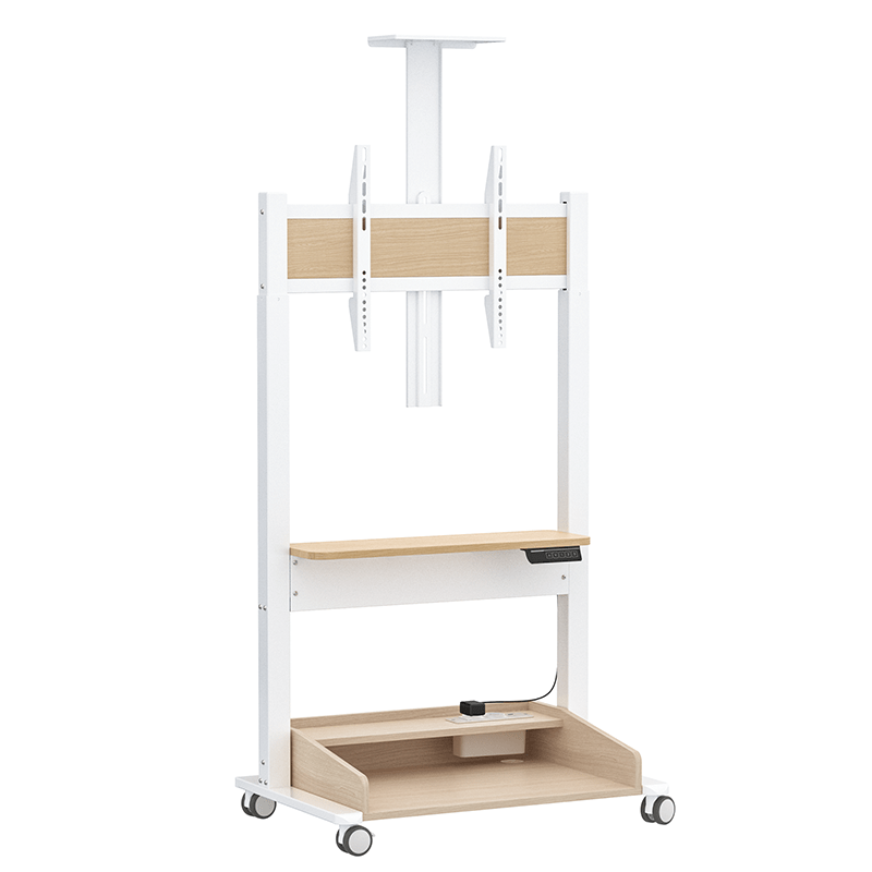 DQ Wall-Support Zelos blanco Móvil – Soporte Tv de pie eléctrico