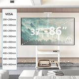 DQ Wall-Support Zelos blanco Móvil – Soporte Tv de pie eléctrico