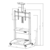 DQ Wall-Support Zelos blanco Móvil – Soporte Tv de pie eléctrico