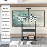 DQ Wall-Support Zelos negro Móvil – Soporte Tv de pie eléctrico