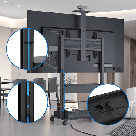 DQ Wall-Support Zelos negro Móvil – Soporte Tv de pie eléctrico