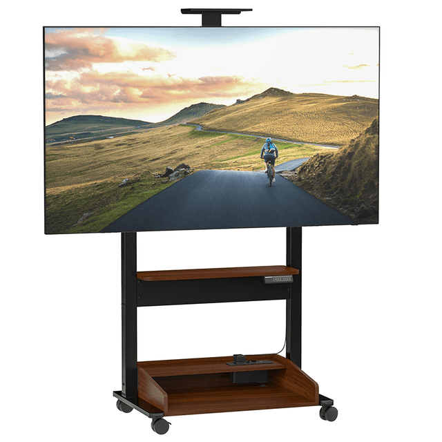 DQ Wall-Support Zelos nogal negro Móvil – Soporte Tv de pie eléctrico